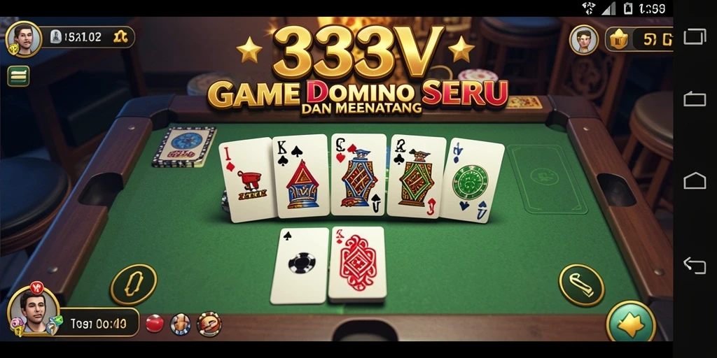 Screenshot gameplay 333V yang menampilkan aksi seru permainan Domino.