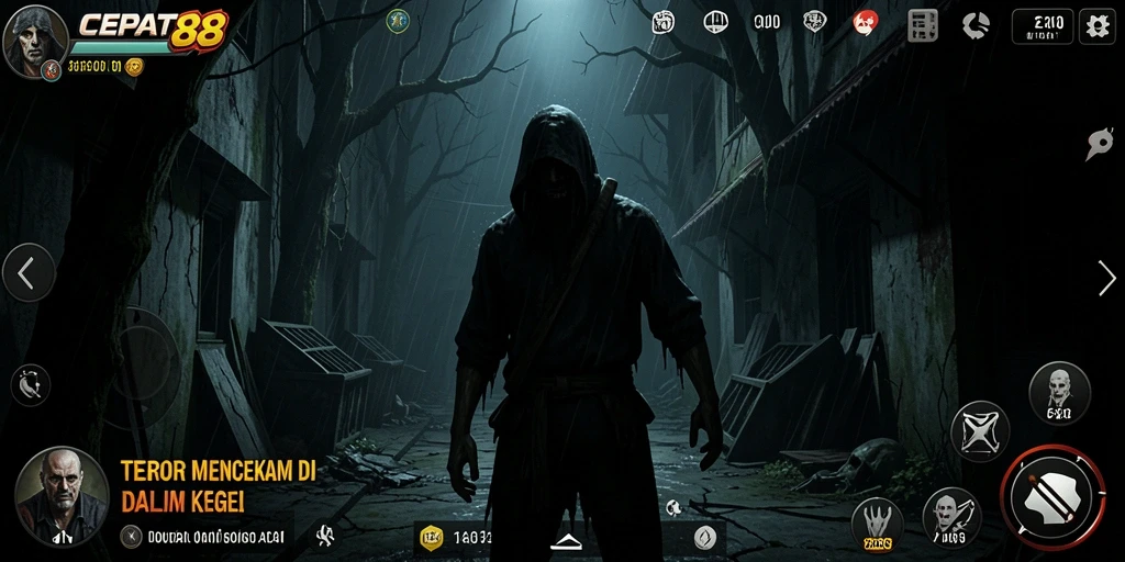 Screenshot CEPAT88 menampilkan suasana gameplay yang menegangkan dan mencekam.
