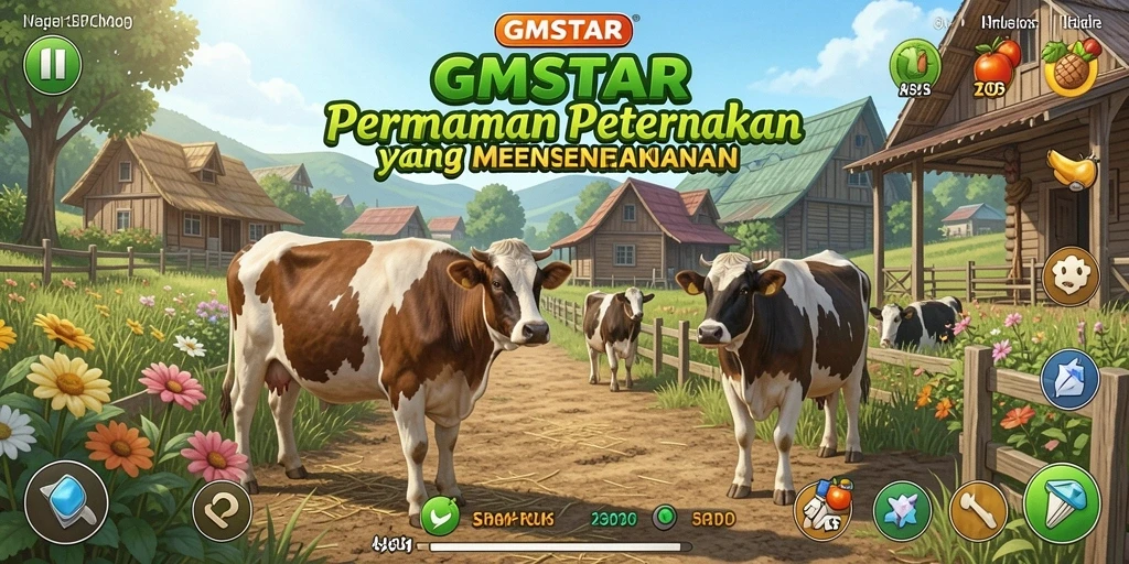 Gameplay seru di GMSTAR dengan berbagai aktivitas pertanian.