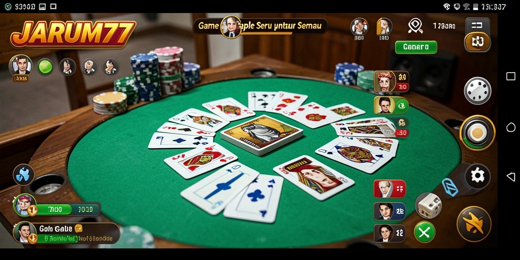 Tampilan gameplay JARUM77 yang menarik dan seru pada saat bermain Gaple.