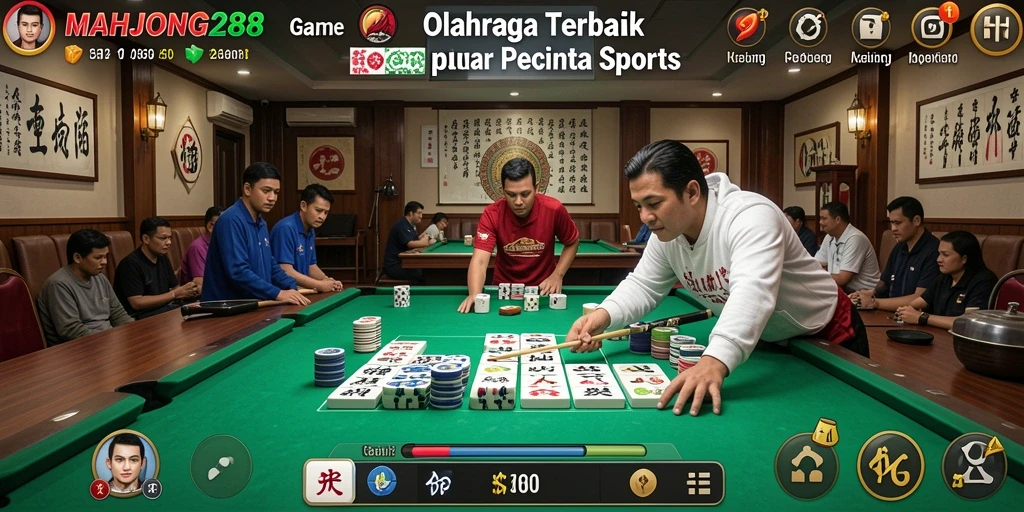 Tampilan gameplay menarik di MAHJONG288 dengan kompetisi olahraga.