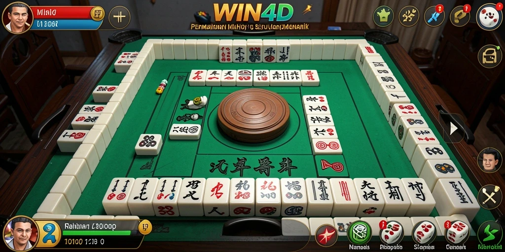 Tampilan menarik gameplay Mahjong di WIN4D.